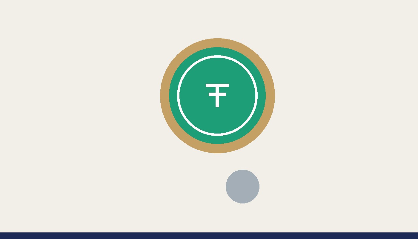 Stacks of coins, pay with USDT